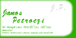 janos petroczi business card